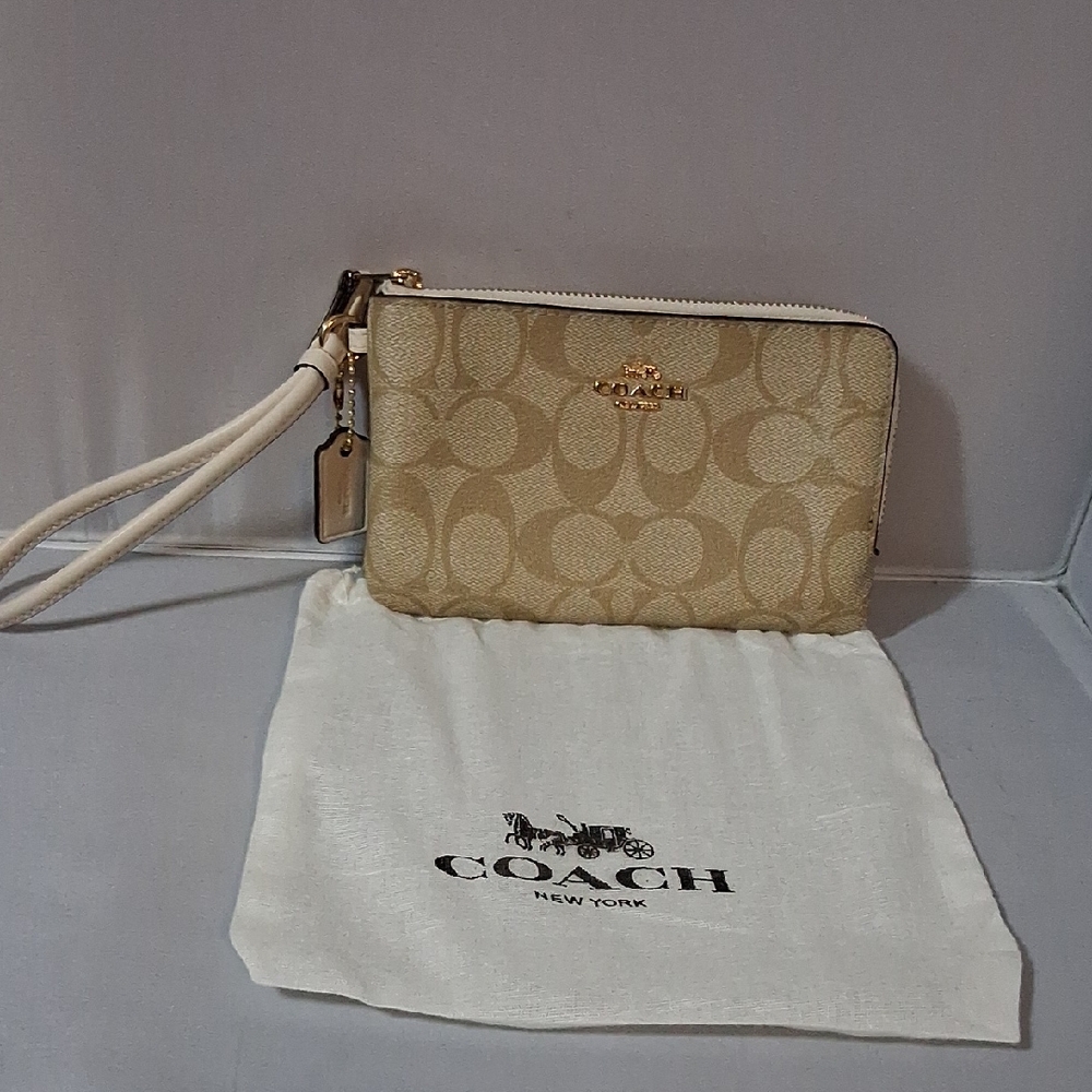 Coach double zip wallet